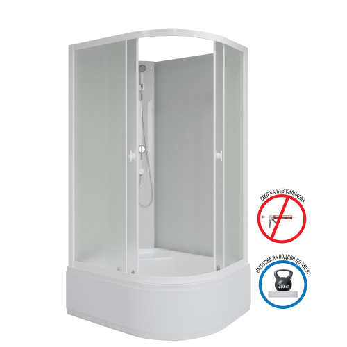 Душевая кабина Niagara Promo P110/80/40L/MT/BK 110х80 асимметричная